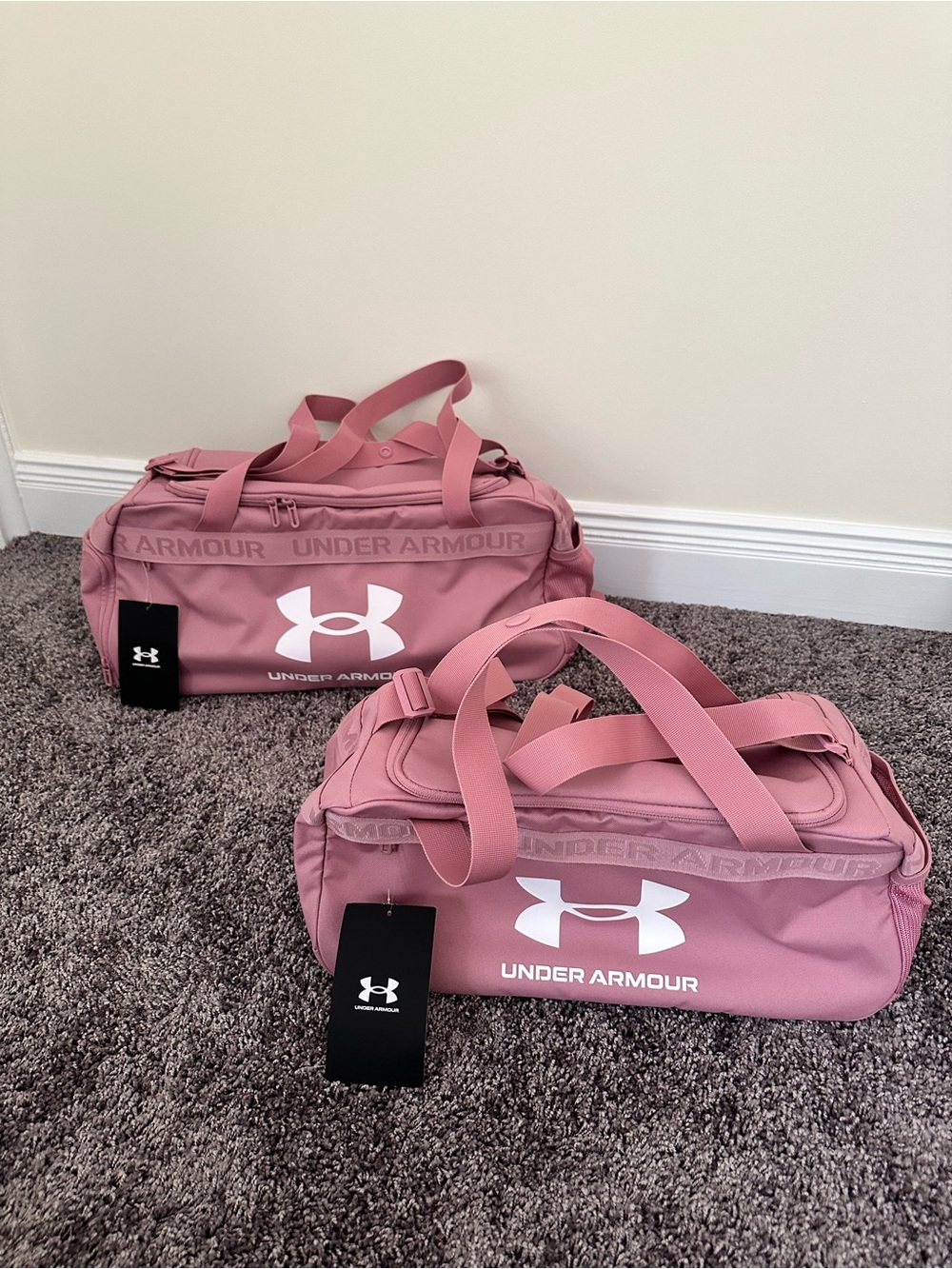 Under Armour Women's Dusty Rose Duffel Bag - Pink Travel Tote set of two